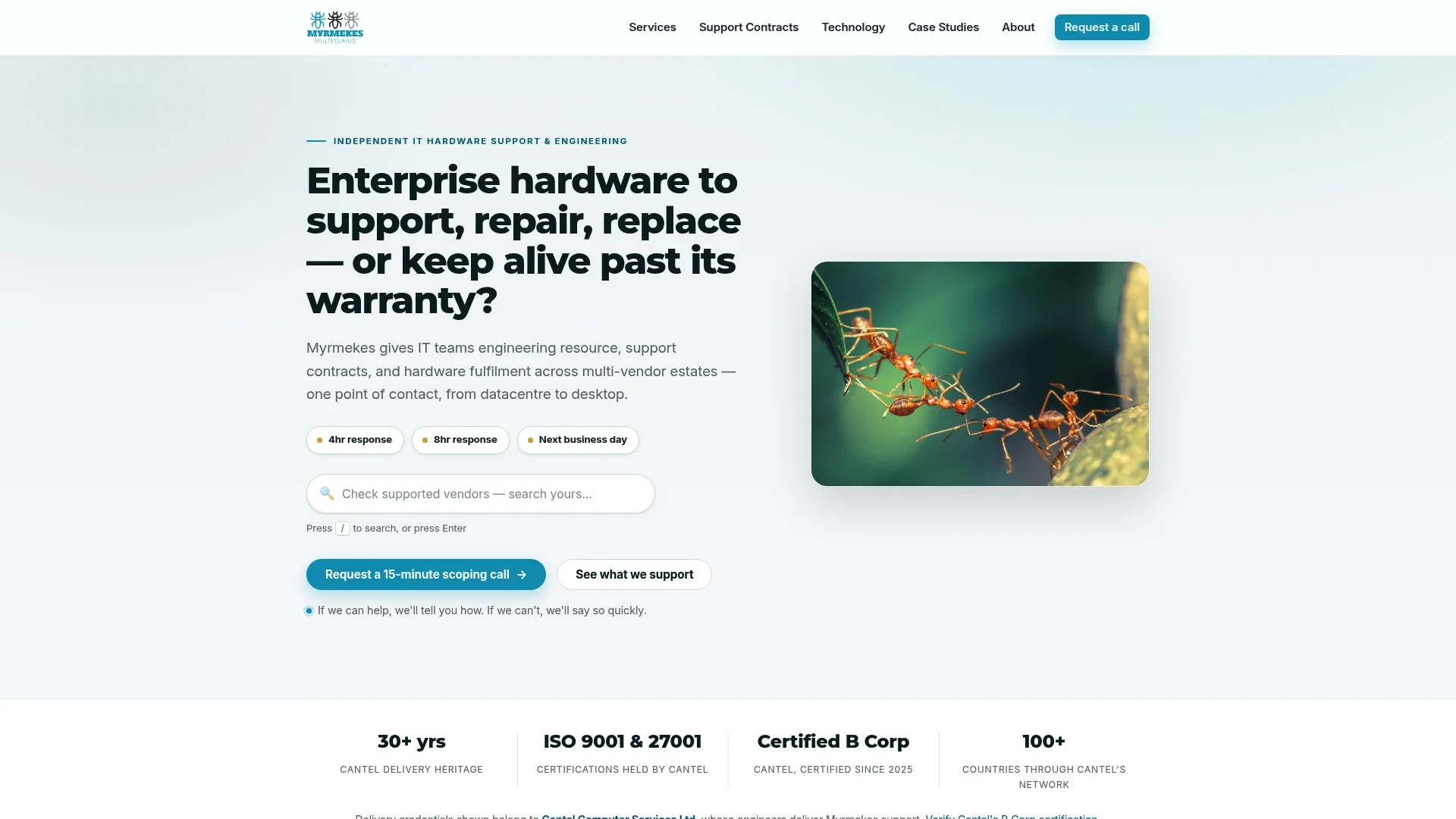 Myrmekes multi-vendor infrastructure support
